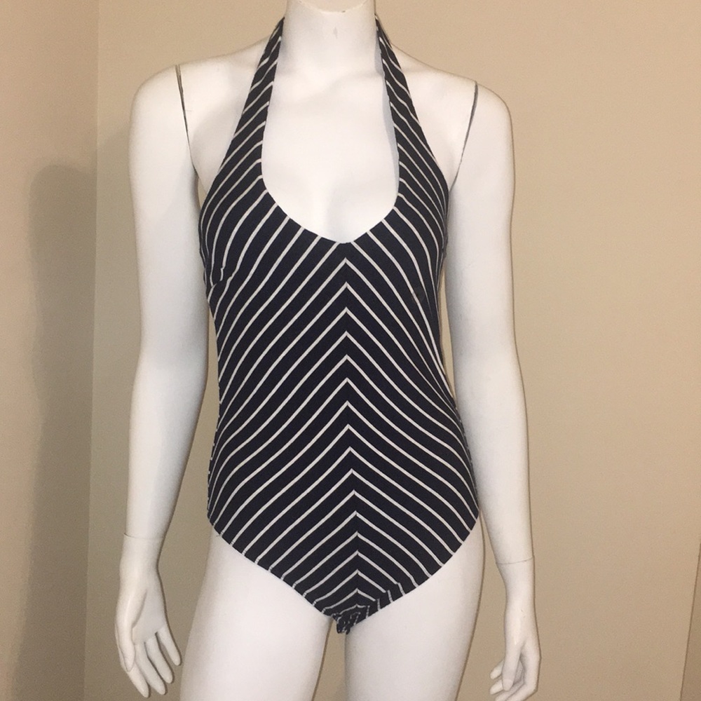Aeropostale, blue and white striped bodysuit